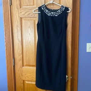 Calvin Klein Pearl Neck Black Dress Size 2